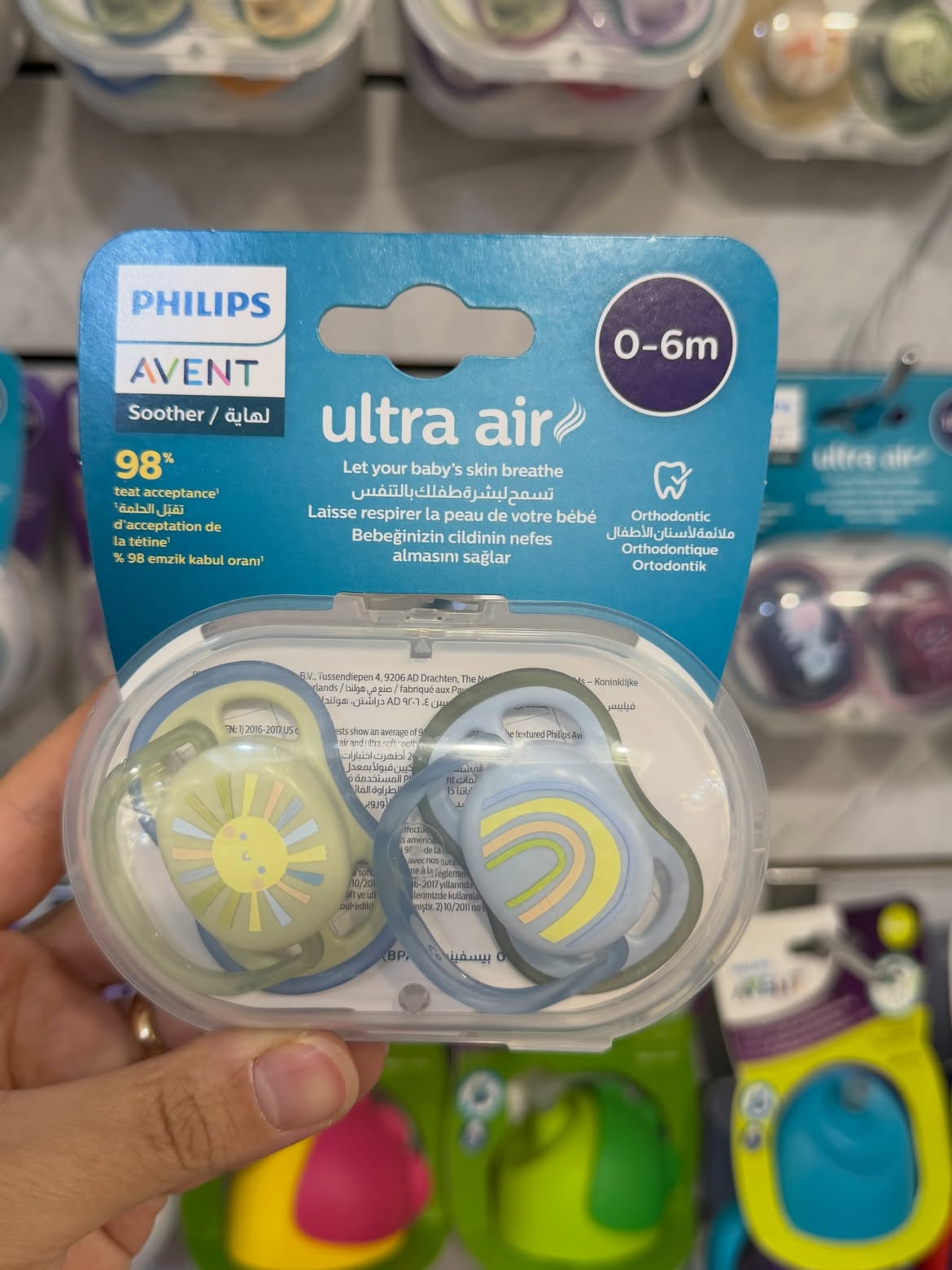 پستانک ارتودنسی اونت اولترا ایر 6-0 ماه avent ultra air